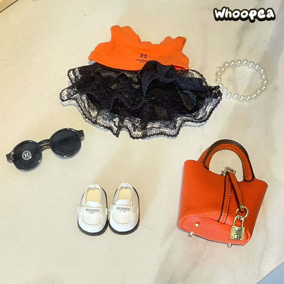 POP MART Labubu Replacing Clothes Set, Labubu Hermès Outfit (No Dolls)