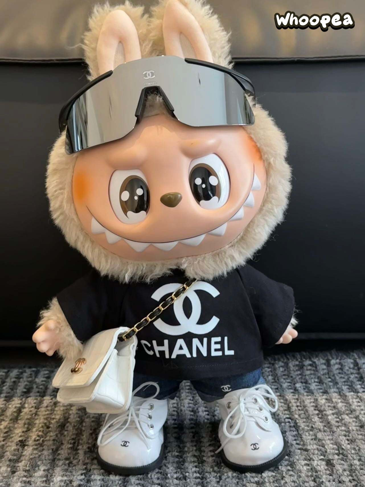 POP MART Labubu Replacing Clothes Set, Labubu Outfit T-Shirt Chanel (No Dolls)