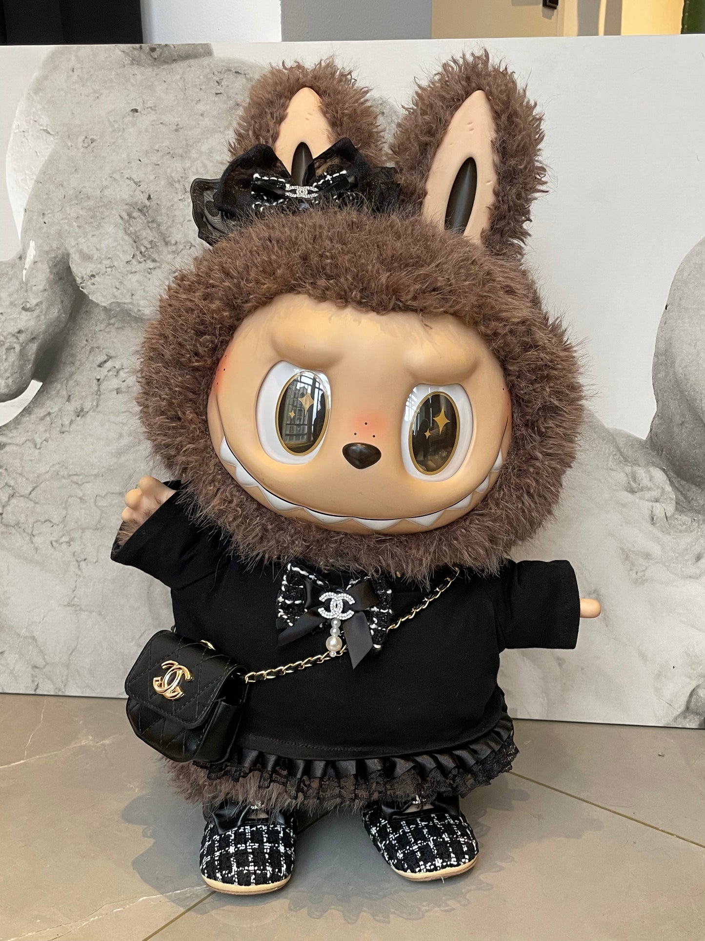 POP MART Labubu Replacing Clothes Set, Labubu Outfit T-Shirt Chanel (No Dolls)